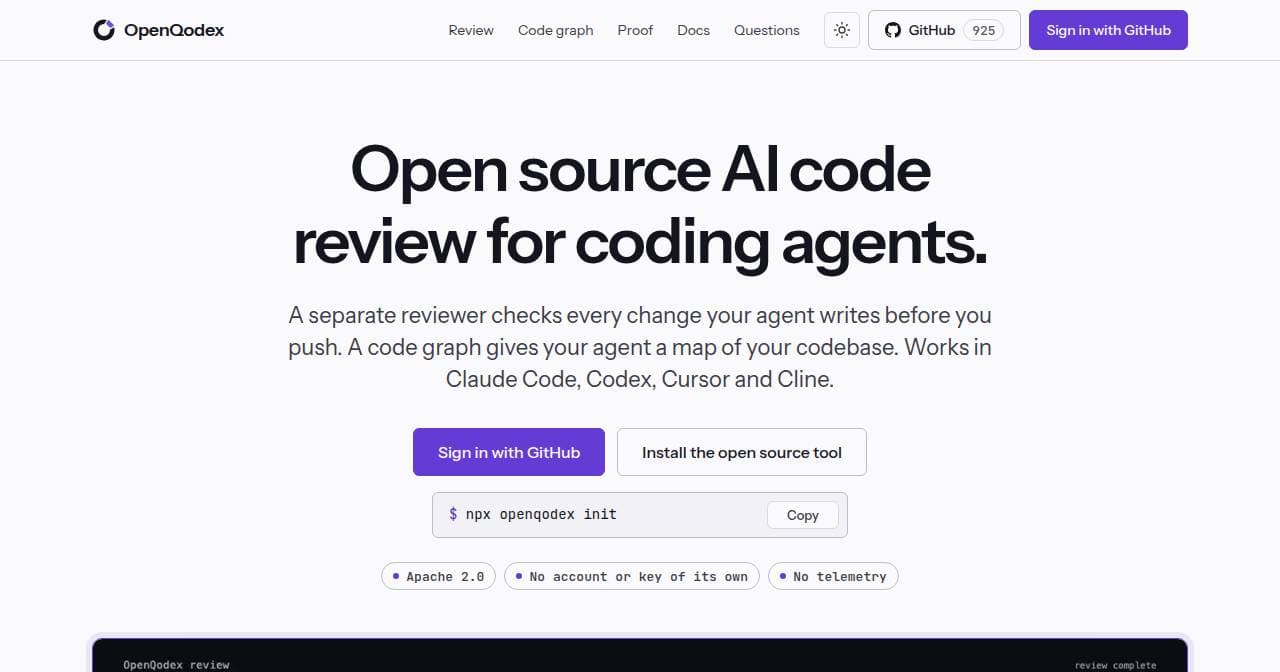 Screenshot of openqodex.com