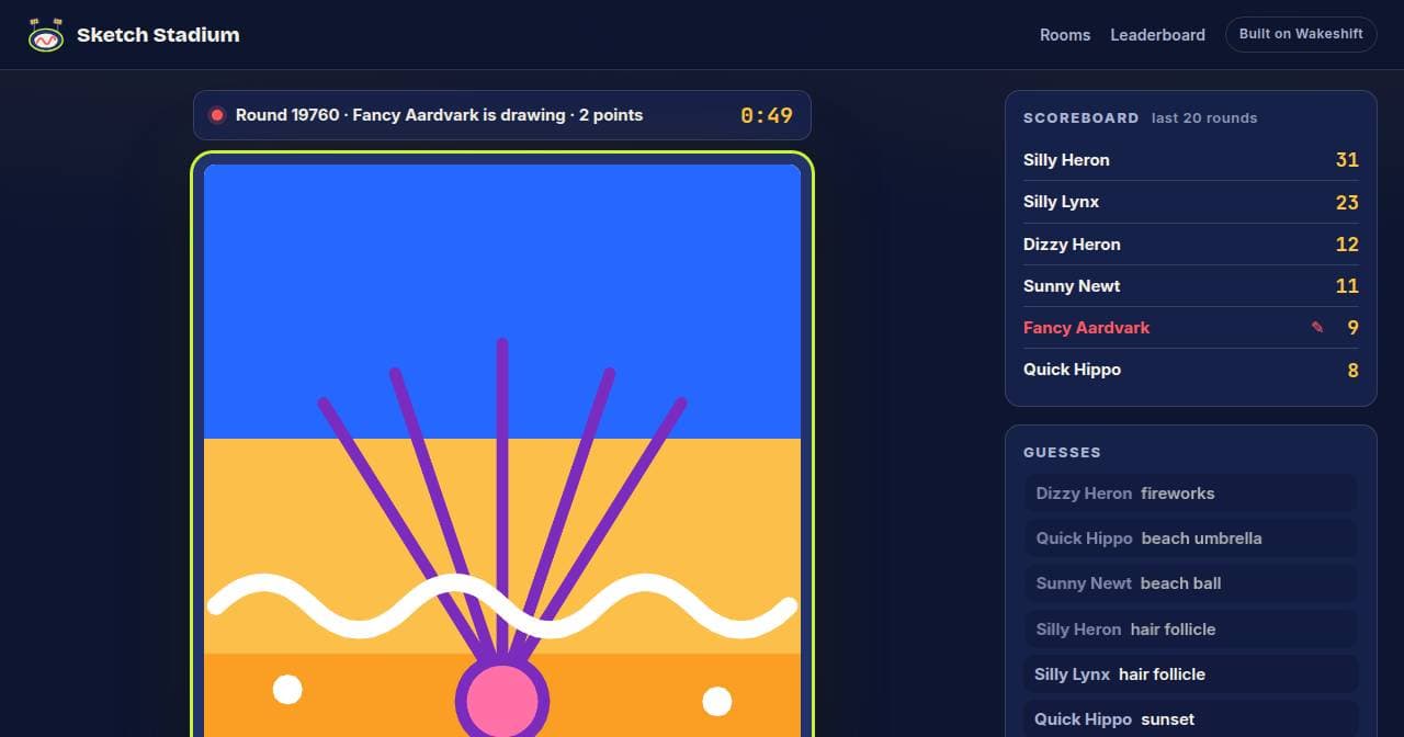 Screenshot of sketch.wakeshift.ai